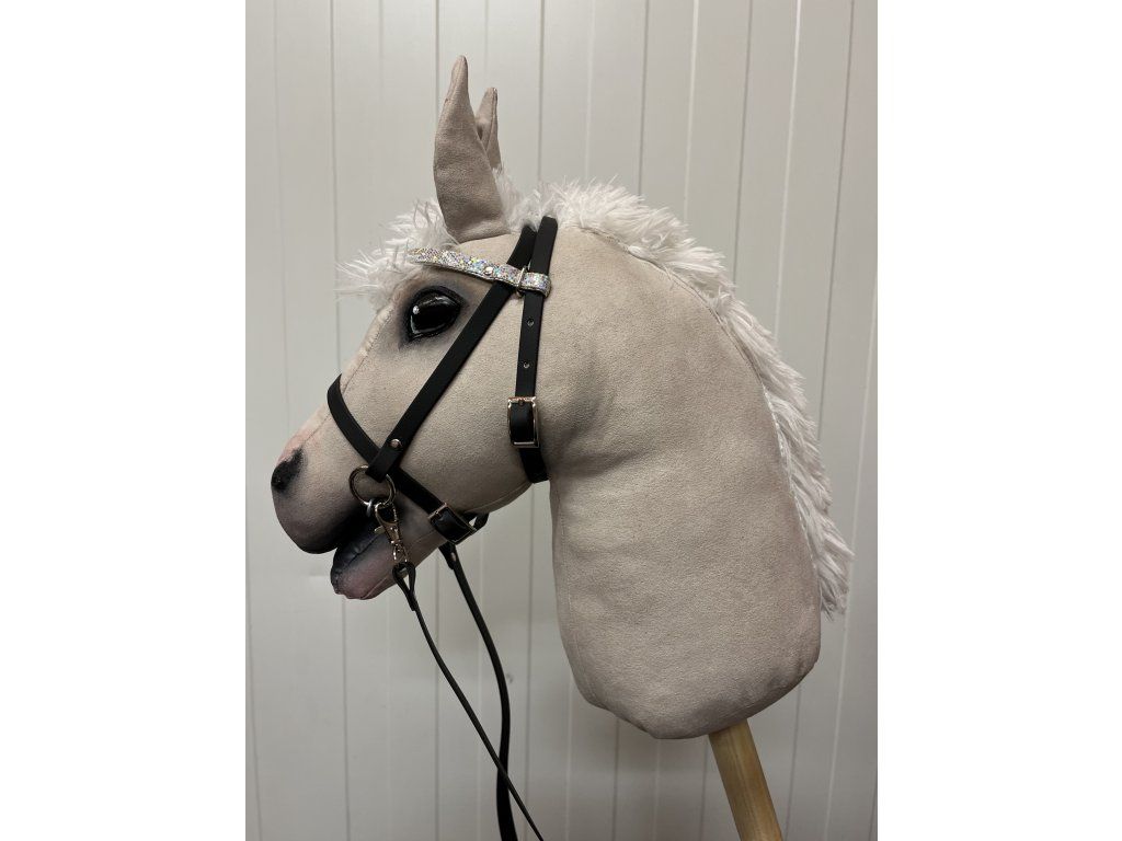 Uzdečka se třpytivou čelenkou pro Hobby horse - vel. M